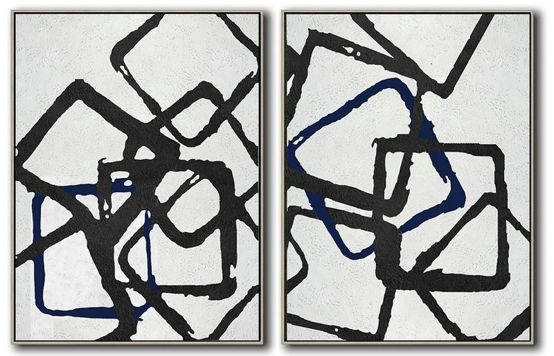 Original Painting Hand Made Large Abstract Art,Set Of 2 Minimal Painting On Canvas - Modern Canvas Art
